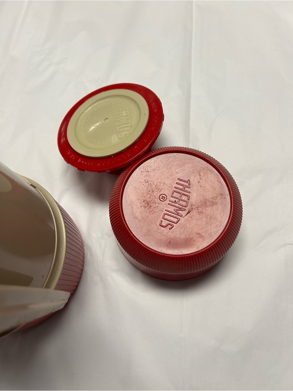 Vintage Thermos Red and Cream Insulated Food Jar - Picture 3 of 5